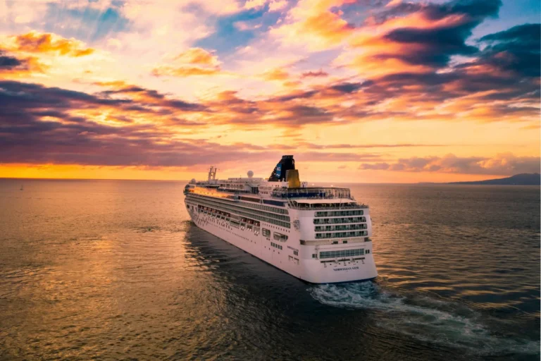 Crucero navegando por el mar con seguro de viaje específico para cruceros